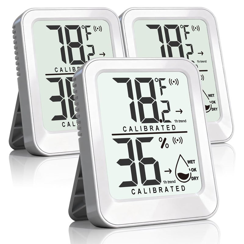 AyayaBoss 3 Pack Room Thermometer Indoor Hygrometer for Home, Digital Sensor Mini Humidity Gauge Meter, Temperature Humidity Monitor for Bedroom, Pet, Plant - Battery Included - Image 1
